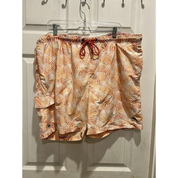 Tommy Bahama Relax orange/white men's swim shorts with‎ safety briefs size XXL - Picture 1 of 8